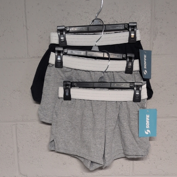 Girl's Soffe Black and Gray Athletic Shorts Set Of 3 Size Medium 8-10 NWT Cheer - Picture 1 of 5
